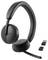 Svart, over-ear Dell trådlös headset med mikrofon och två USB-kontakter på en vit bakgrund.
