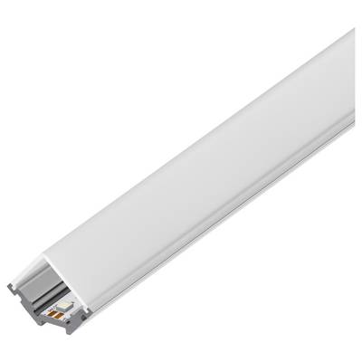 En vinkslad aluminiumprofilledprofil med matt diffusor, används för att inhysa LED-remsor för att ge diskreta belysningslösningar.