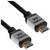 Två svarta HDMI-kablar med '4K'-text på kontakterna, vilket indikerar högupplöst bildkapacitet.