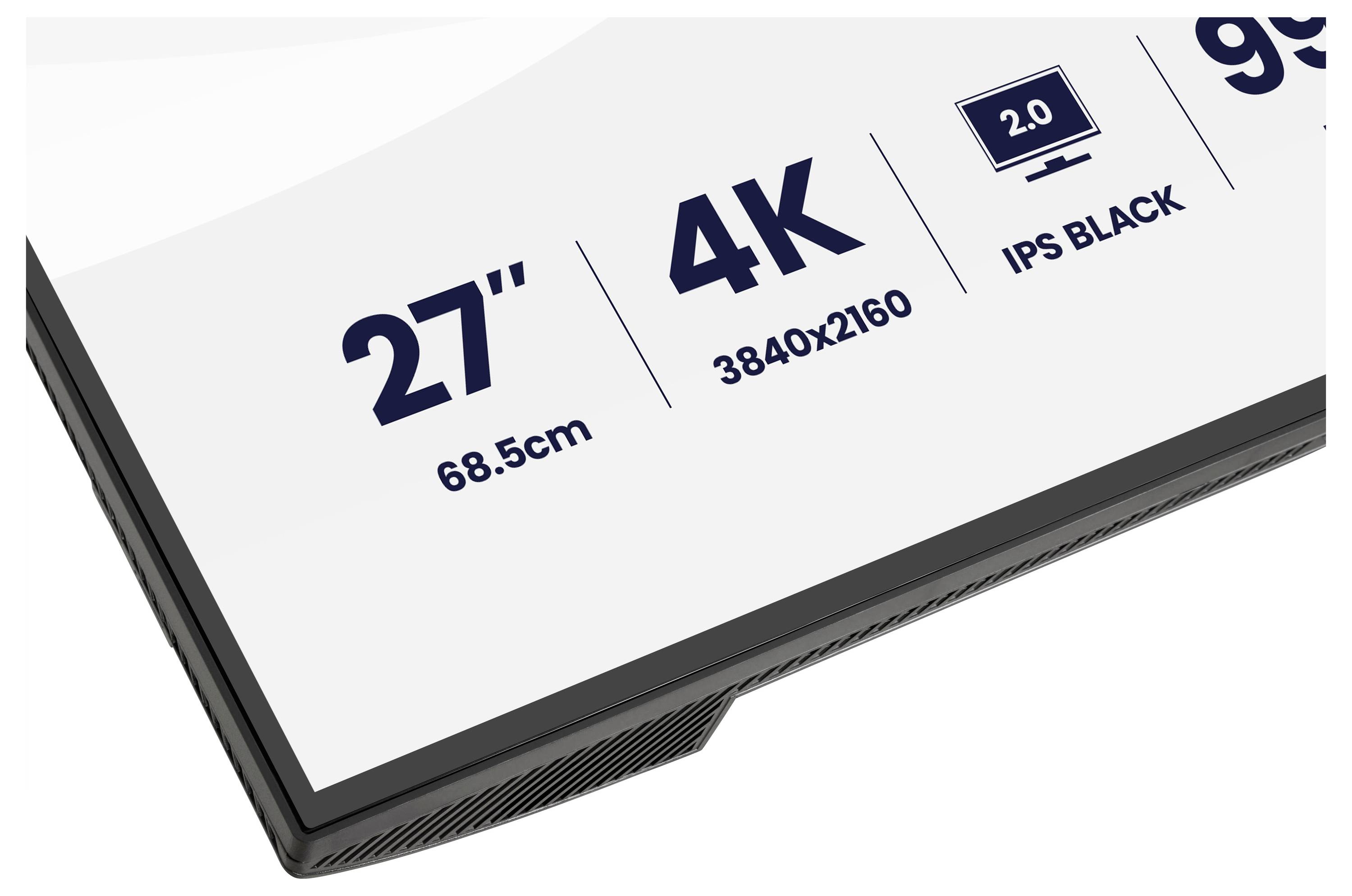 '27" (68,5 cm) 4K 3840x2160 IPS Svart skärm.'
