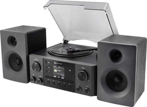 soundmaster  Kompaktstereo DAB+, FM, USB, MP3, Bluetooth, AUX, CD Väckningsfunktion