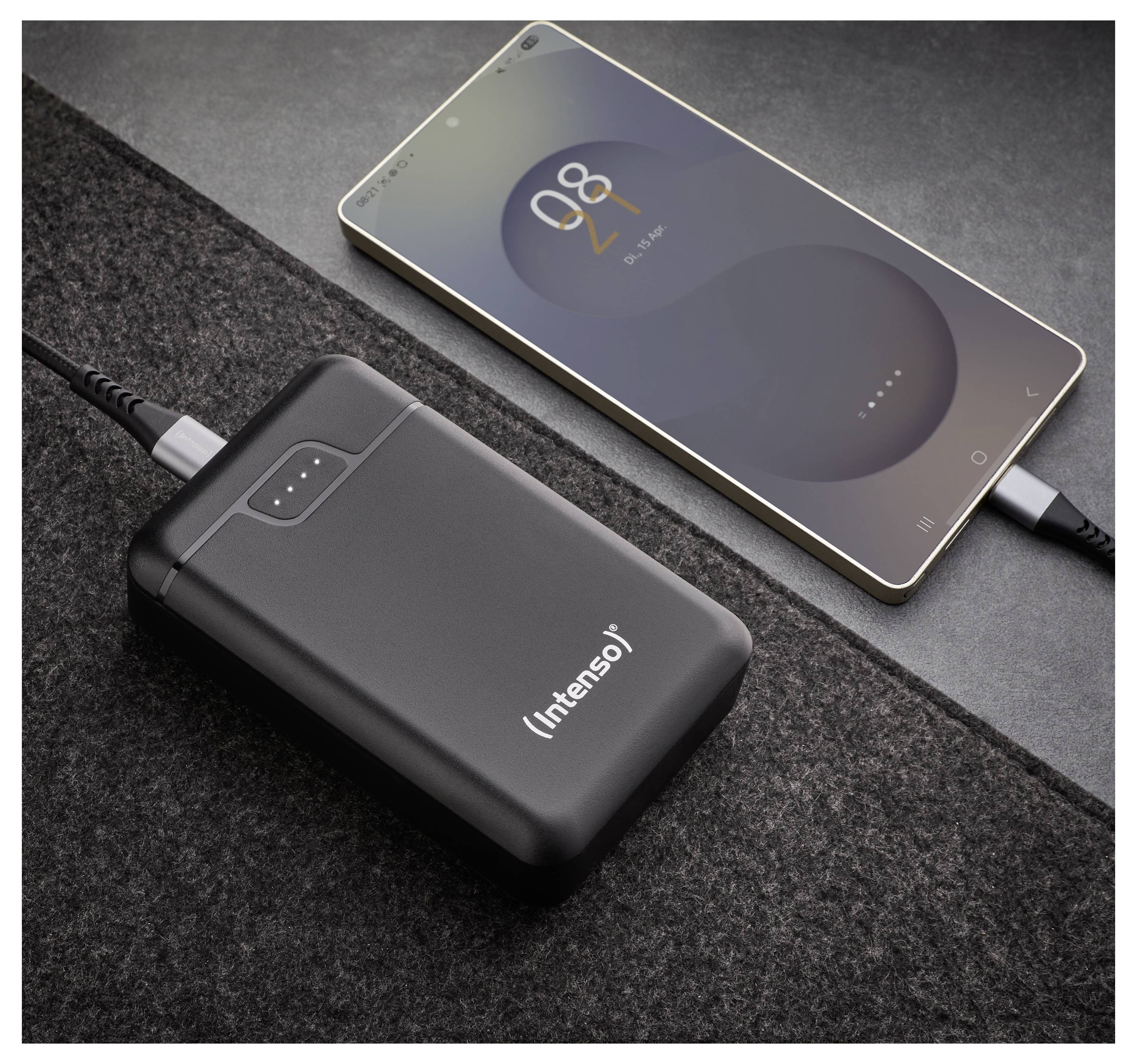 Intenso Intenso Power Bank B10000 black Powerbank 10000 mAh Li-Ion USB-A, USB-C® Svart Statusindikering-7