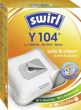 Swirl Y 104 MP Plus AirSpace Staubsaugerbeutel Dammsugarpåsar 4 st