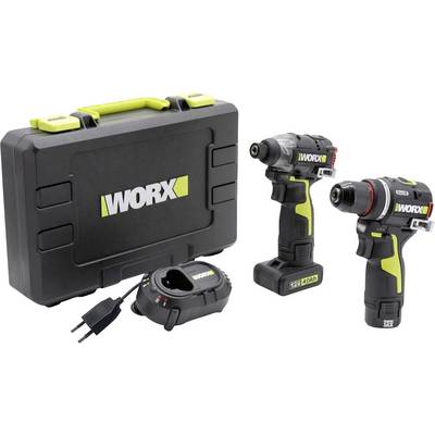 Worx Professional WU927 Slagskruvdragare batteri, Borrskruvdragare batteri 12 V 2 Ah, 4 Ah Li-Ion inkl. 2x batterier, in-0