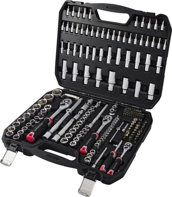 TOOLCRAFT TO-10674594 Bits- och borrset 1/2", 1/4", 3/8" 179-delars