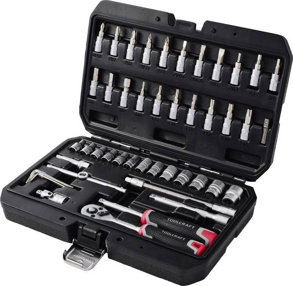 TOOLCRAFT TO-10675383 Bits- och borrset 1/2", 1/4", 3/8" 48 delar
