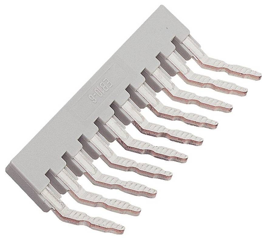En vit elektronisk komponent med flera böjda metallkontakter som sträcker sig från basen, används för att ansluta kretsar.