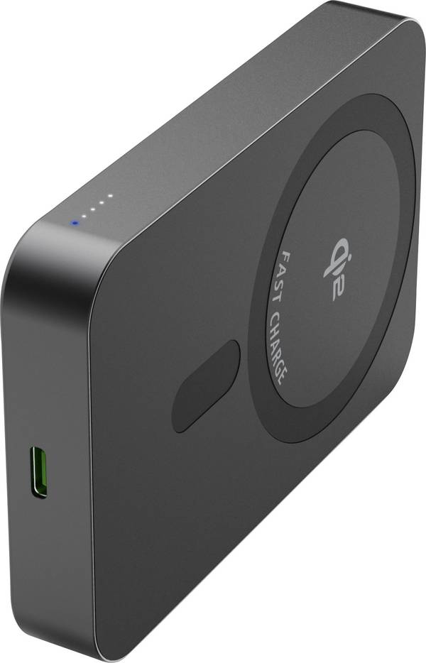 Hama Qi2 Wireless Power Pack, 10000mAh, induktiv Laden, Anthrazit Powerbank 10000 mAh Fast Charge USB-C® Antracit