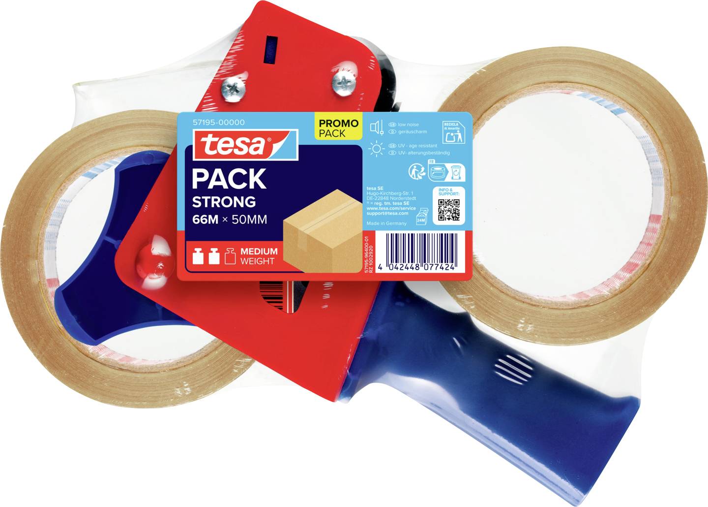 tesa 57195-00000-01 Tejpdispenser tesapack® Transparent (L x B) 66 m x 50 mm 1 st-0