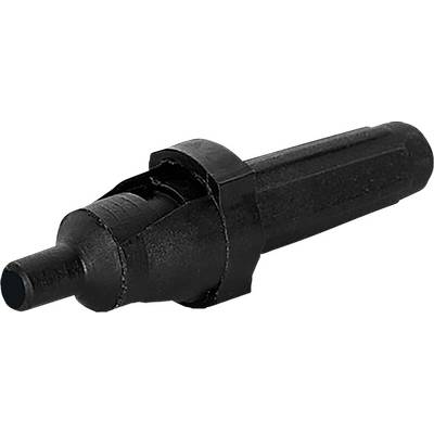 En svart, cylindrisk hållare för borrbits med en strukturerad grip och låsningsanordning, konstruerad för att säkra borrbits under användning.