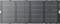 Bärbar solpanel utfälld, som visar fyra svarta fotovoltaiska sektioner designade för effektiv energiuppfångning.