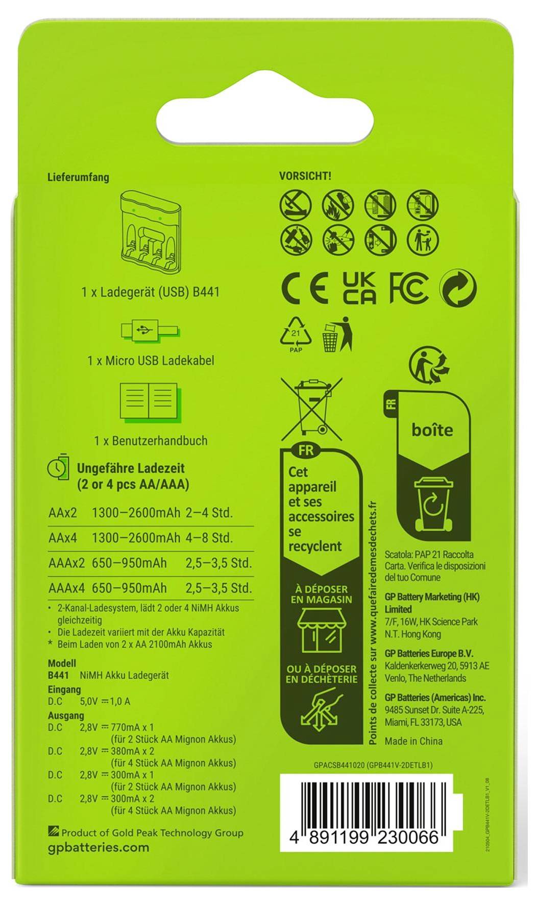 En grön förpackningspåse med texter som beskriver produktspecifikationer, instruktioner, symboletikett för efterlevnad och återvinningsinformation.