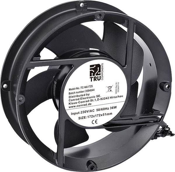 TRU COMPONENTS TC-NA1725 Axialfläkt 230 V/AC 336 m³/h (L x B x H) 172 x 172 x 51 mm