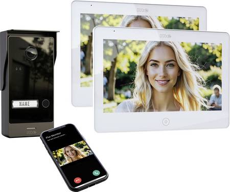 m-e modern-electronics  ALL-V10B-2M10W-IPS    Video-porttelefon  2-tråds, WiFi  Komplett-set