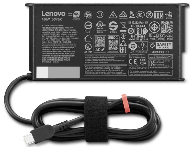 Lenovo ThinkPad 180W USB-C GaN AC Laptop nätadapter 180 W 36 V 5 A-1
