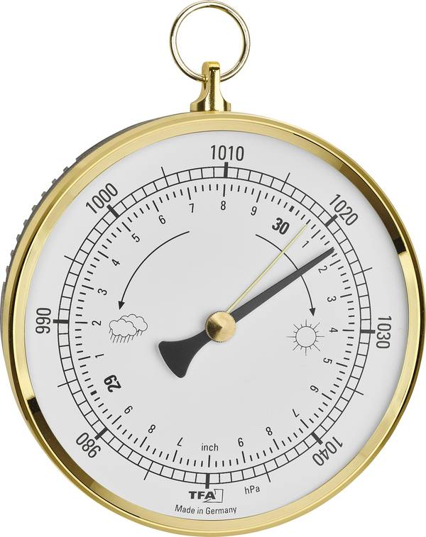 TFA Dostmann Analoges Barometer mit Messingring Barometer Mässing 29.4025.32