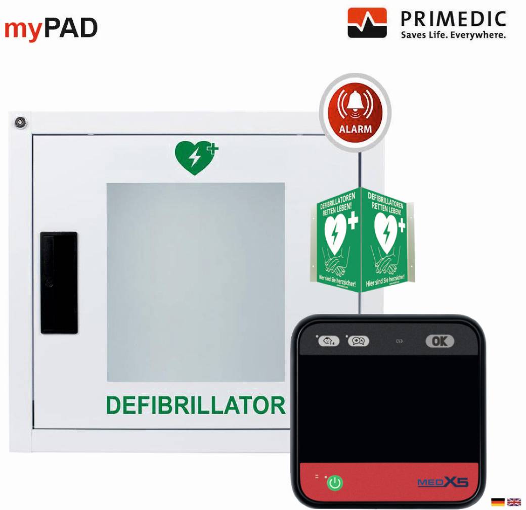 MEDX5 myPAD-A mit LCD-Farbbildschirm Defibrillator mobil Automatisk chockutgång Svart-0