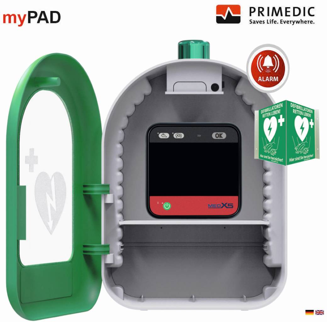 MEDX5 myPAD-A mit LCD-Farbbildschirm Defibrillator mobil Automatisk chockutgång Svart-0