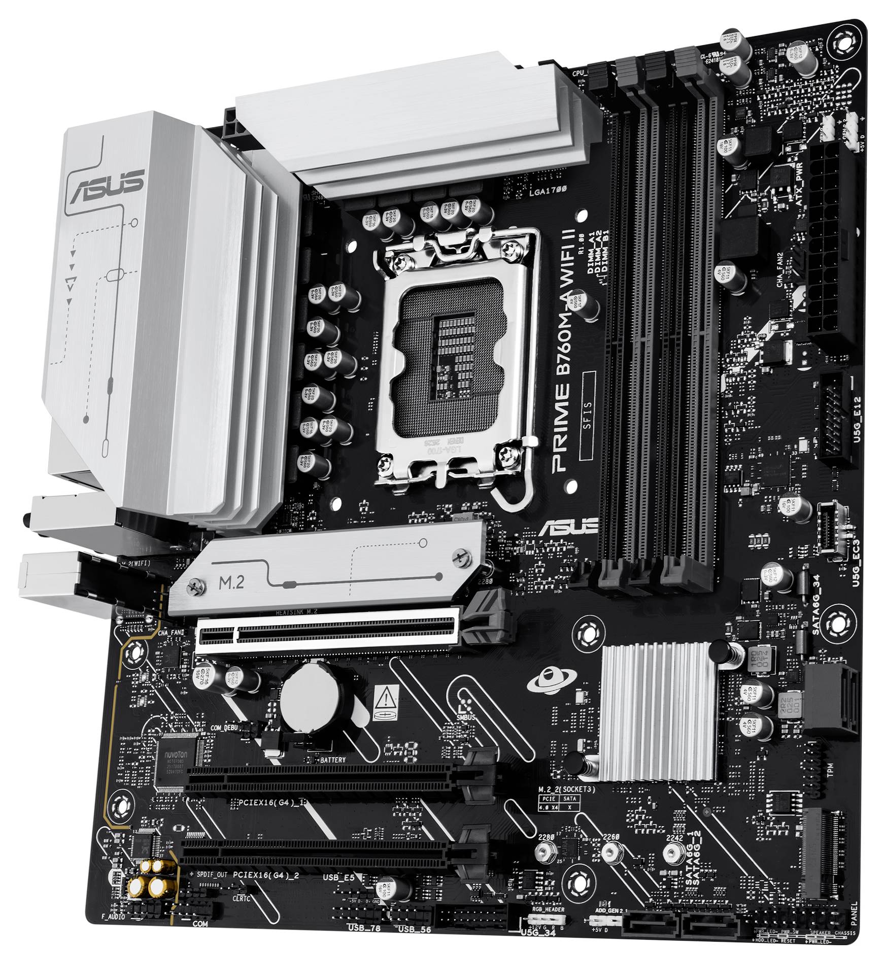 Asus PRIME B760M-A WIFI II Moderkort Sockel Intel® 1700 Formfaktor Micro-ATX Moderkort-chipset Intel® B760-3
