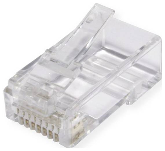 Roline ROLINE Modular Plug ungeschirmt Cat.6A ( Kontakt 21.17.3098 Kontakt, rak Antal poler (RJ) 8P8C Guld, Transparent -0