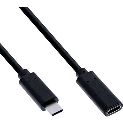 USB-C-kabel med hane USB-C-anslutning på ena änden och hona USB-C-port på andra änden.