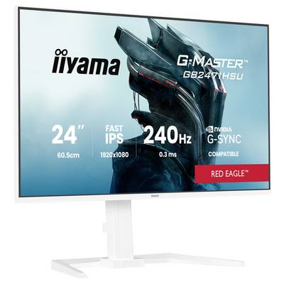 'iiYama G-Master 24" Red Eagle-skärm med Fast IPS, 1920x1080-upplösning, 240Hz uppdateringsfrekvens, 0,3 ms svarstid och NVIDIA G-SYNC-kompatibilitet.'