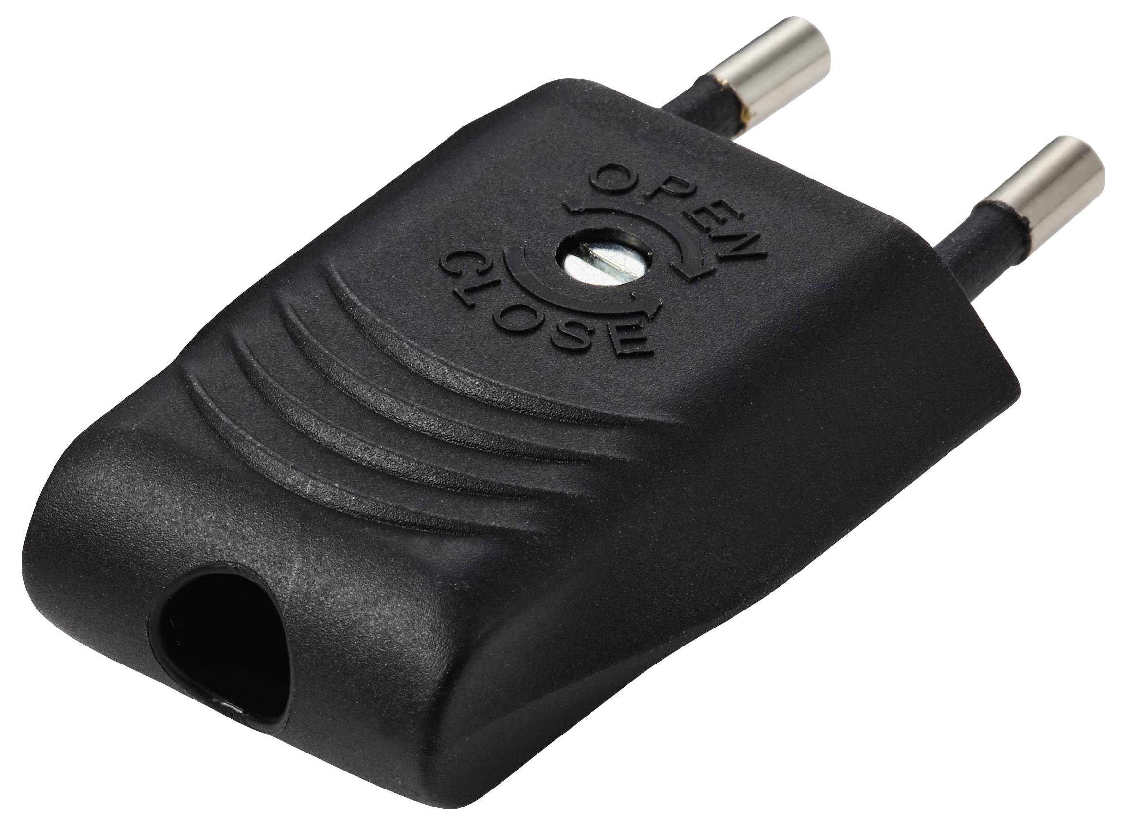 Sygonix SY-7279264 Euro-kontakt Plast 230 V/AC Svart-1