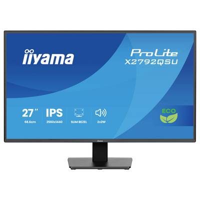 'Iiyama ProLite X2792QSU' skärm med 27-tums IPS-display, 2560x1440-upplösning, smal ram, 2x2W-högtalare och miljövänlig design.