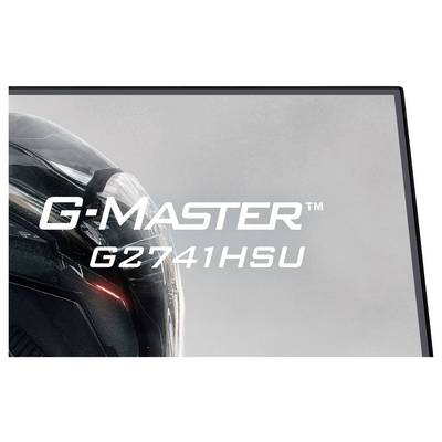 'G-Master G2741HSU' text på futuristisk helmdesignbakgrund.
