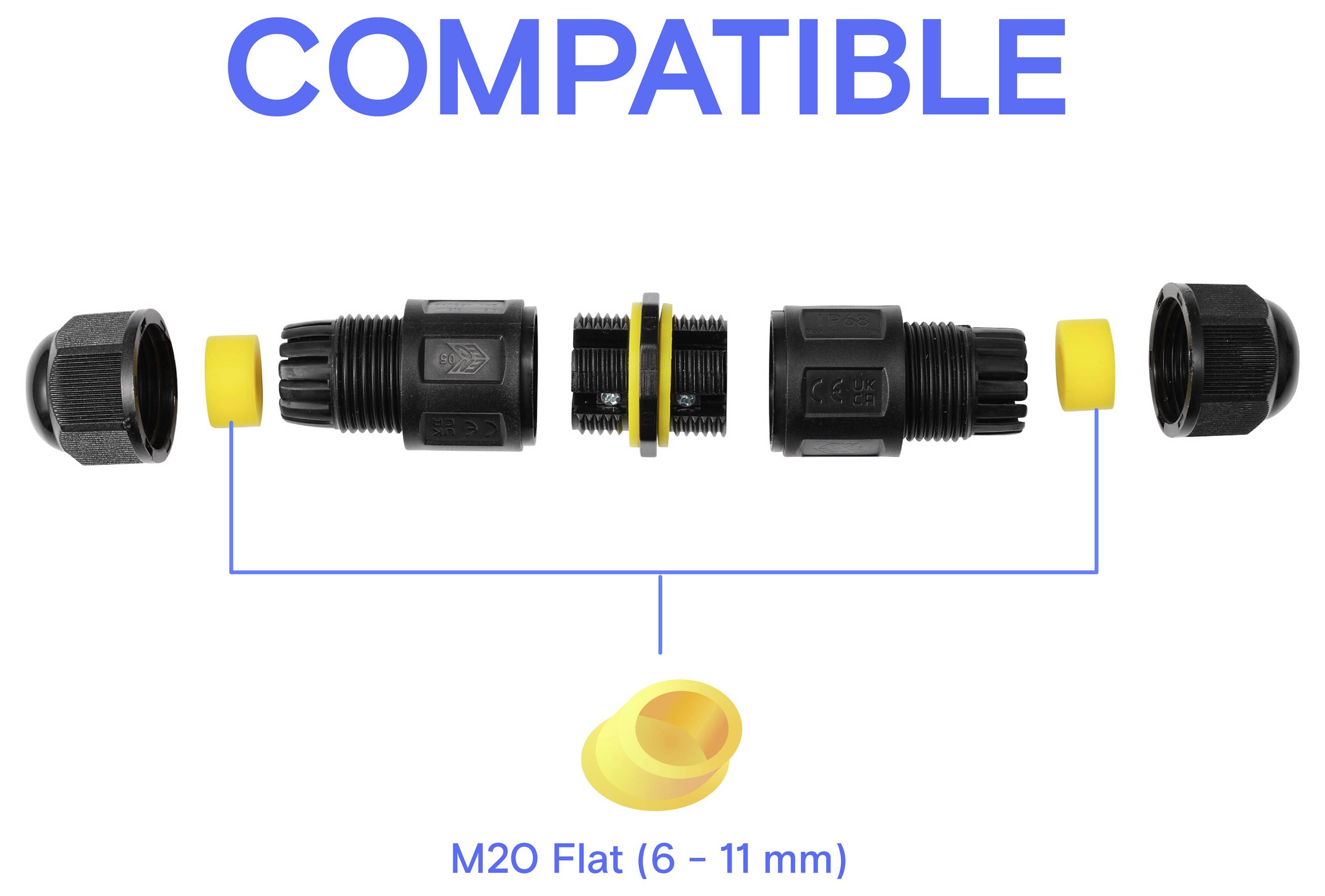 TRU Components kabelskarvdon IP68 vattentät, skruvkontakt 3-polig, 0,5-2,5 mm² TC-14745236 Svart TRU COMPONENTS Innehåll-7
