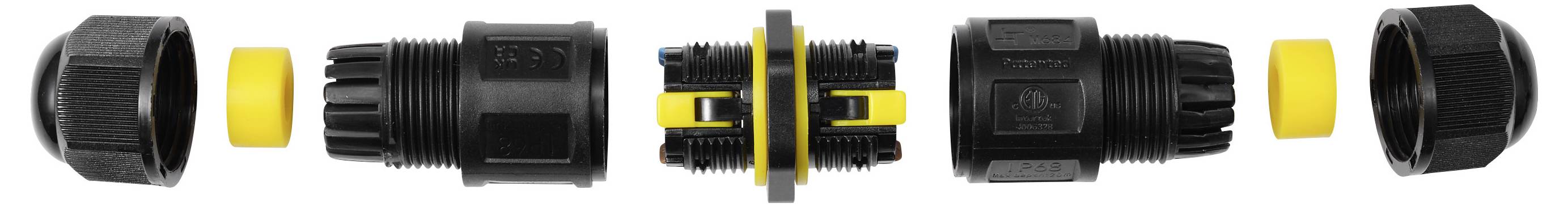 TRU Components kabelskarvdon IP68 vattentät, push-in 3-polig, 0,5-2,5 mm² TC-14745240 Svart TRU COMPONENTS Innehåll: 1 s-5