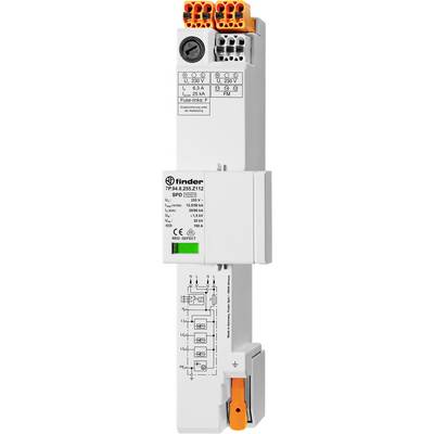 En vit SPD-enhet märkt '7P.44.255.8212' med elektriska anslutningar och ett diagram på framsidan, används för överbeskyddning.