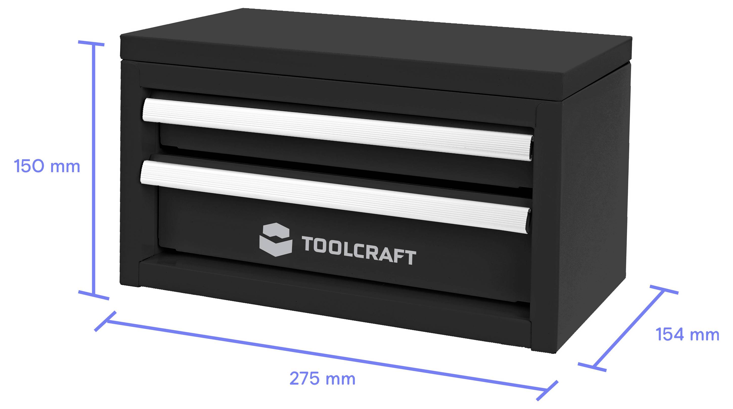 TOOLCRAFT TO-11147307 Verktygslåda (tom) Stål Svart-6