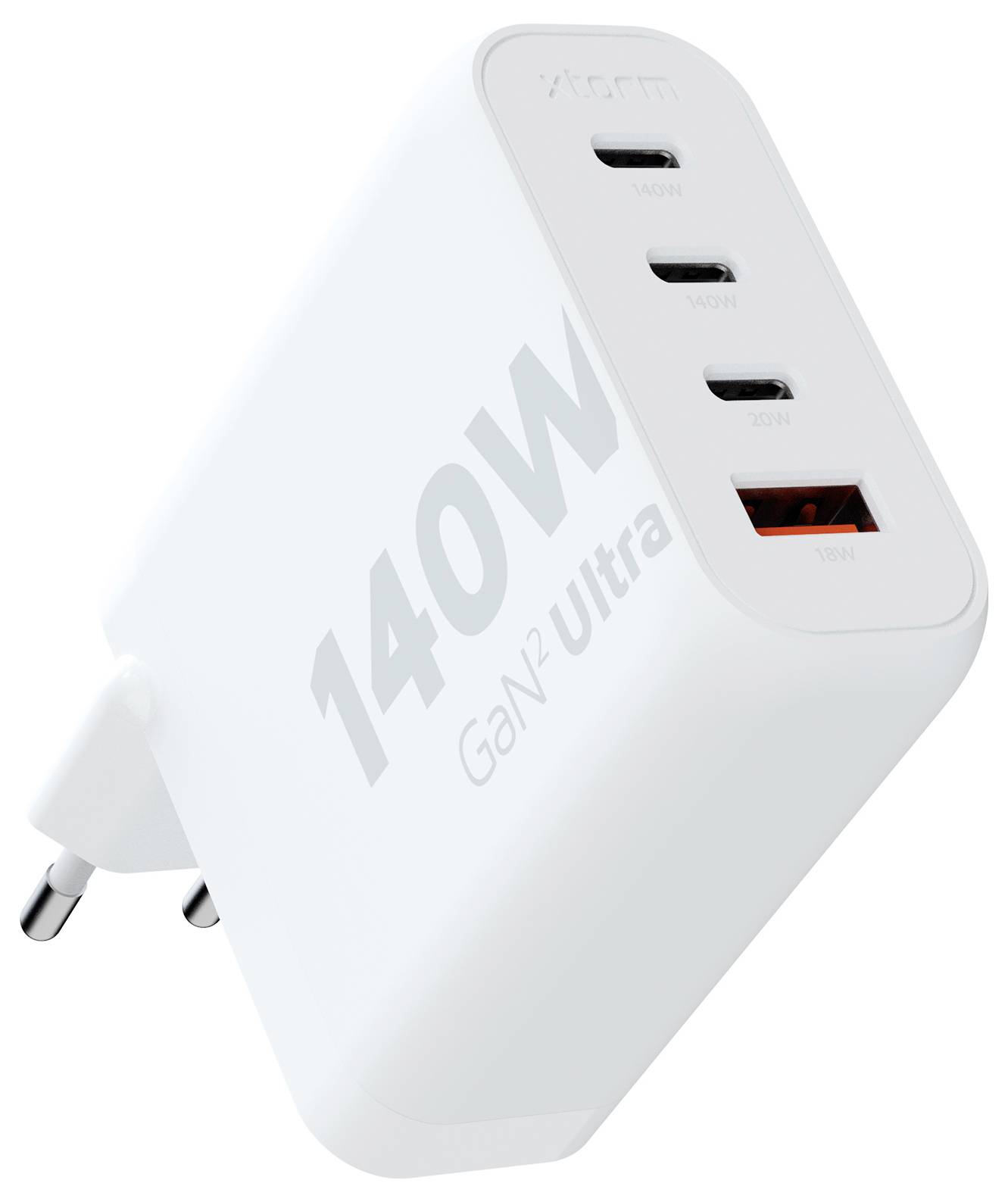 XTORM Ultra Wall USB-laddare 140 W 3x USB-C®, 1x USB-A Quick Charge 3.0 Vit Inomhus GaN-1