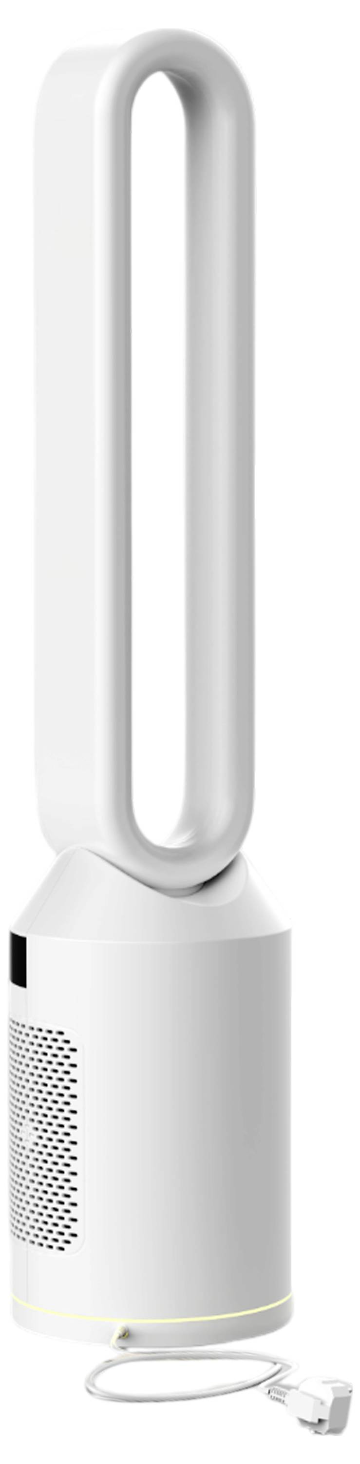 En smidig, modern torrkylare med en långsträckt oval design, med en perforerad bas och en nätsladd längst ner.