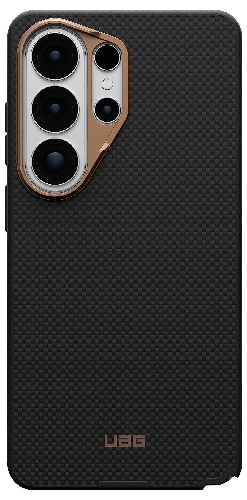 Ett robust svart telefonetui från OtterBox, designat för att passa en smartphone med tre bakre kamerallinser.