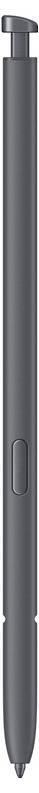 En snygg, grå stylus med en knapp på sidan, utformad för användning med digitala enheter.