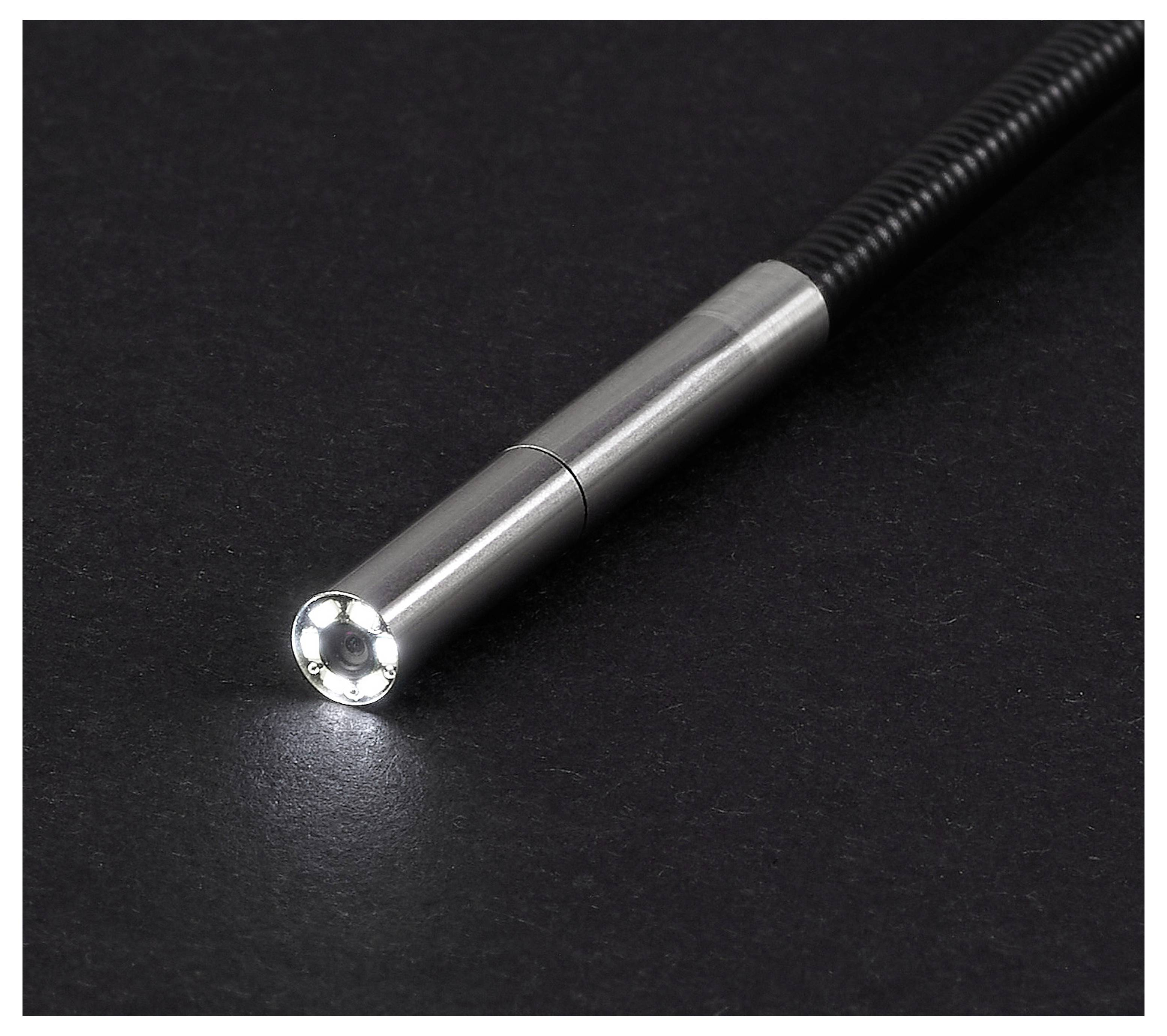 VOLTCRAFT BS-803 Kamerakabel Sond-Ø 3.9 mm 1 m Högupplöst, LED-belysning, Svängfunktion, Vattentät-3