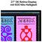 En skärm visar en grafik med texten 'Adinkra, Akan (Ghana)'. Till vänster: spiralformigt mönster, till höger: stiliserad symbol på färgad bakgrund.
