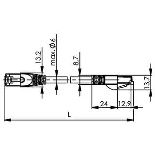 Telegärtner 100008681 RJ45 Nätverkkabel, Patchkabel CAT 6A S/FTP 3.5 m ...
