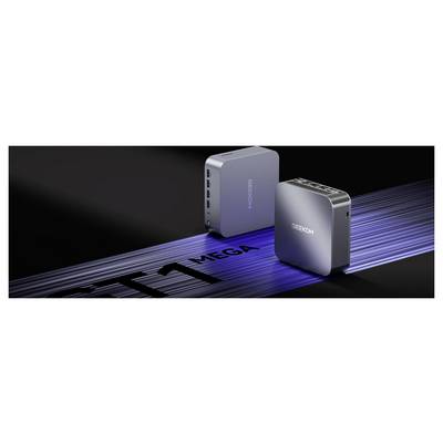 Två kompakta silver TECOM M.2 SSD-höljen märkta M.2 och TECOM, visade på en mörk bakgrund med blåa ljusstreck.