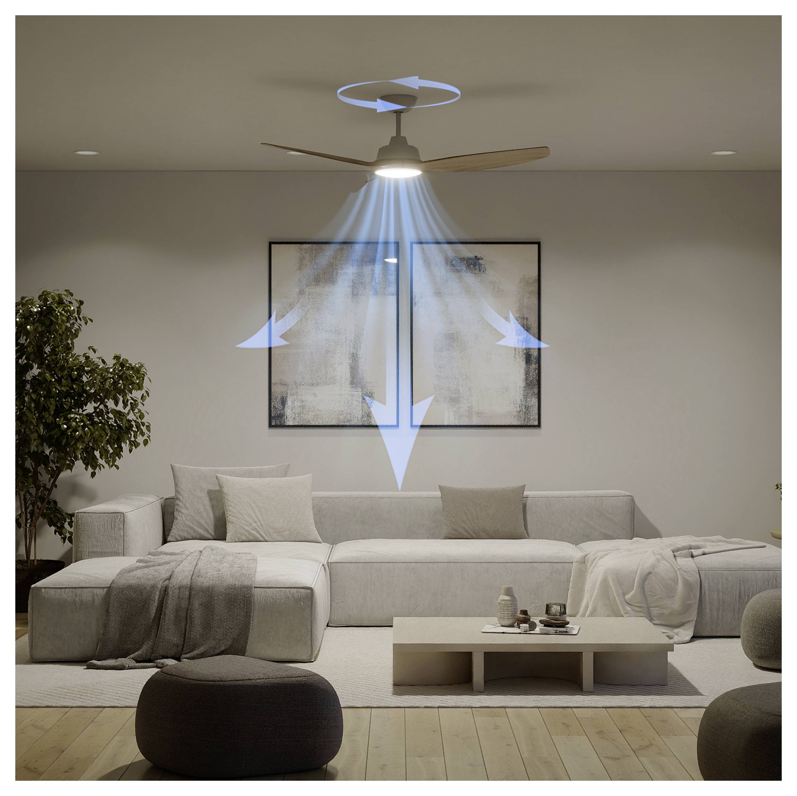 Philips LED Olas Takfläkt 35 W med fjärrkontroll, Dimbar-2