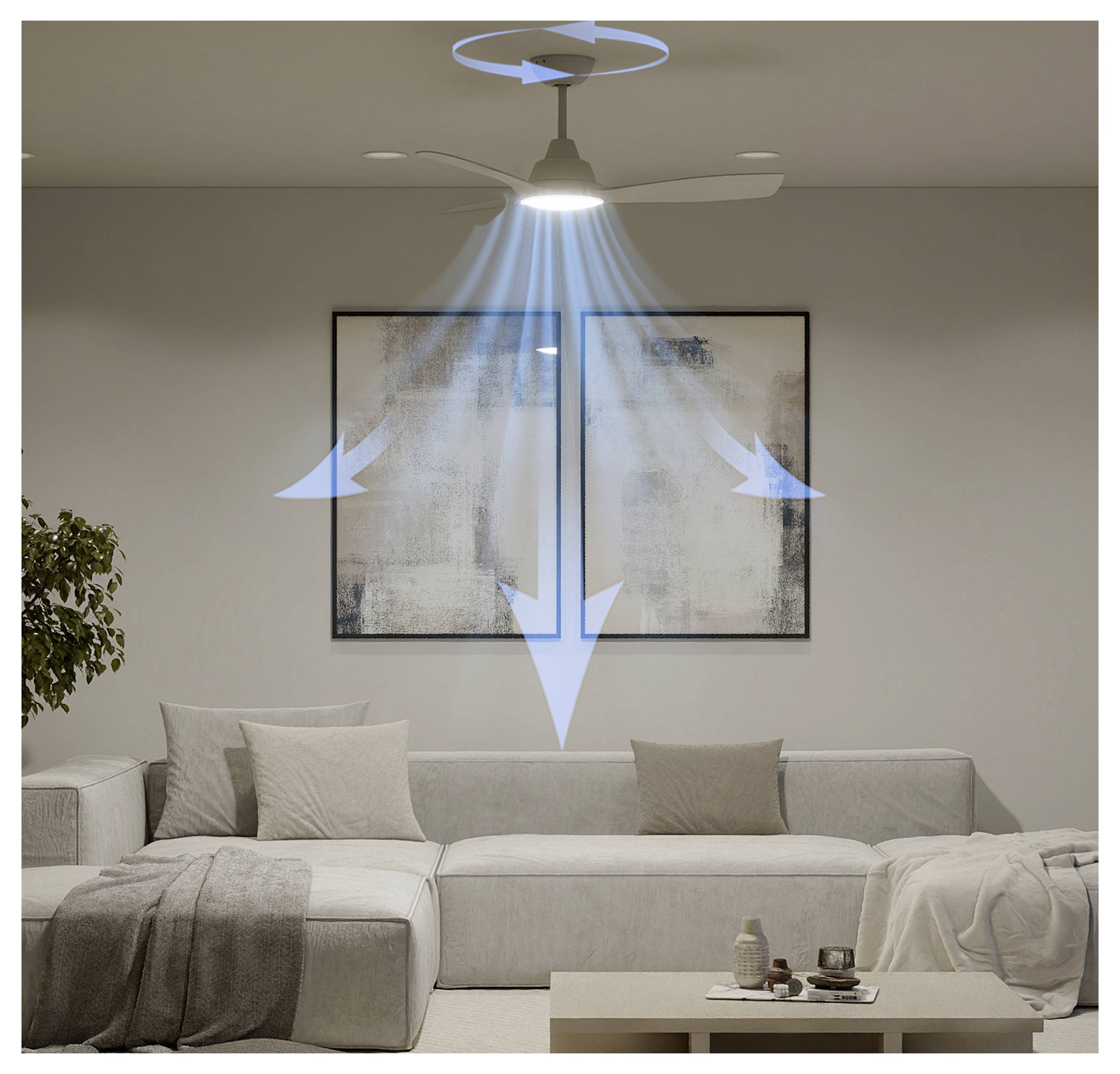 Philips LED Fixed blade Takfläkt 30 W med fjärrkontroll, Dimbar-1