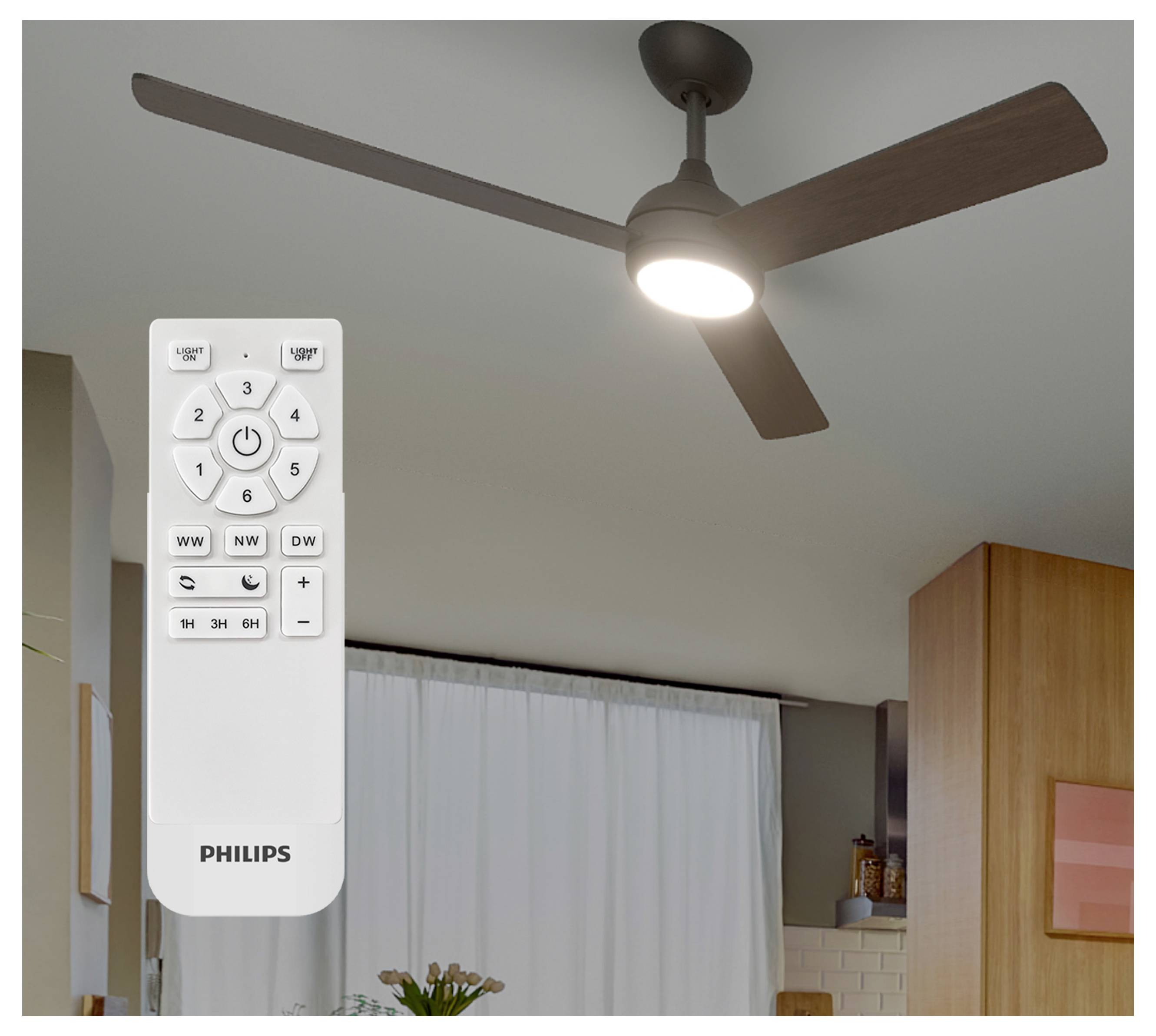 Philips LED Civx Takfläkt 32 W med fjärrkontroll, Dimbar-7