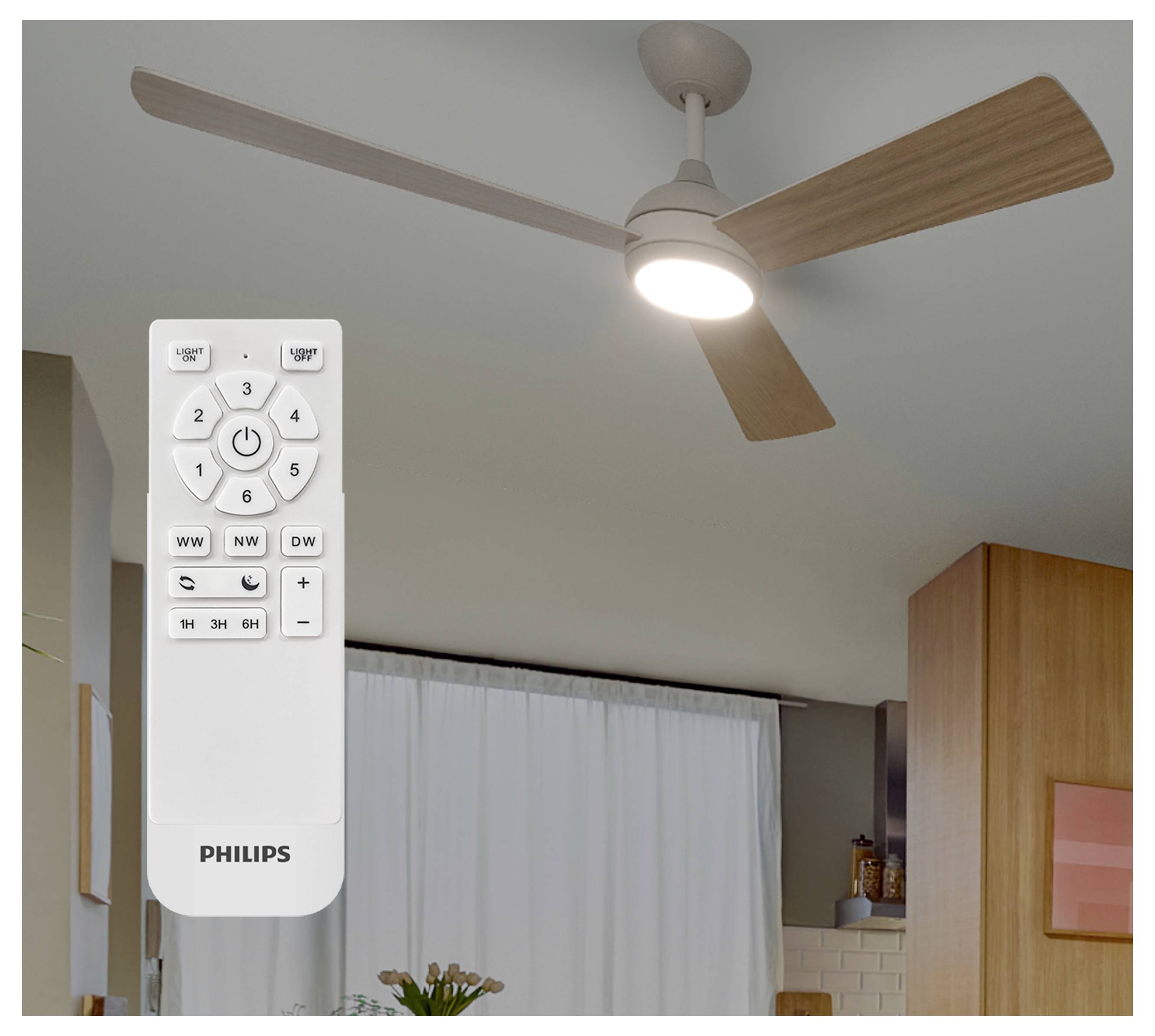 Philips LED Civx Takfläkt 32 W med fjärrkontroll, Dimbar-7
