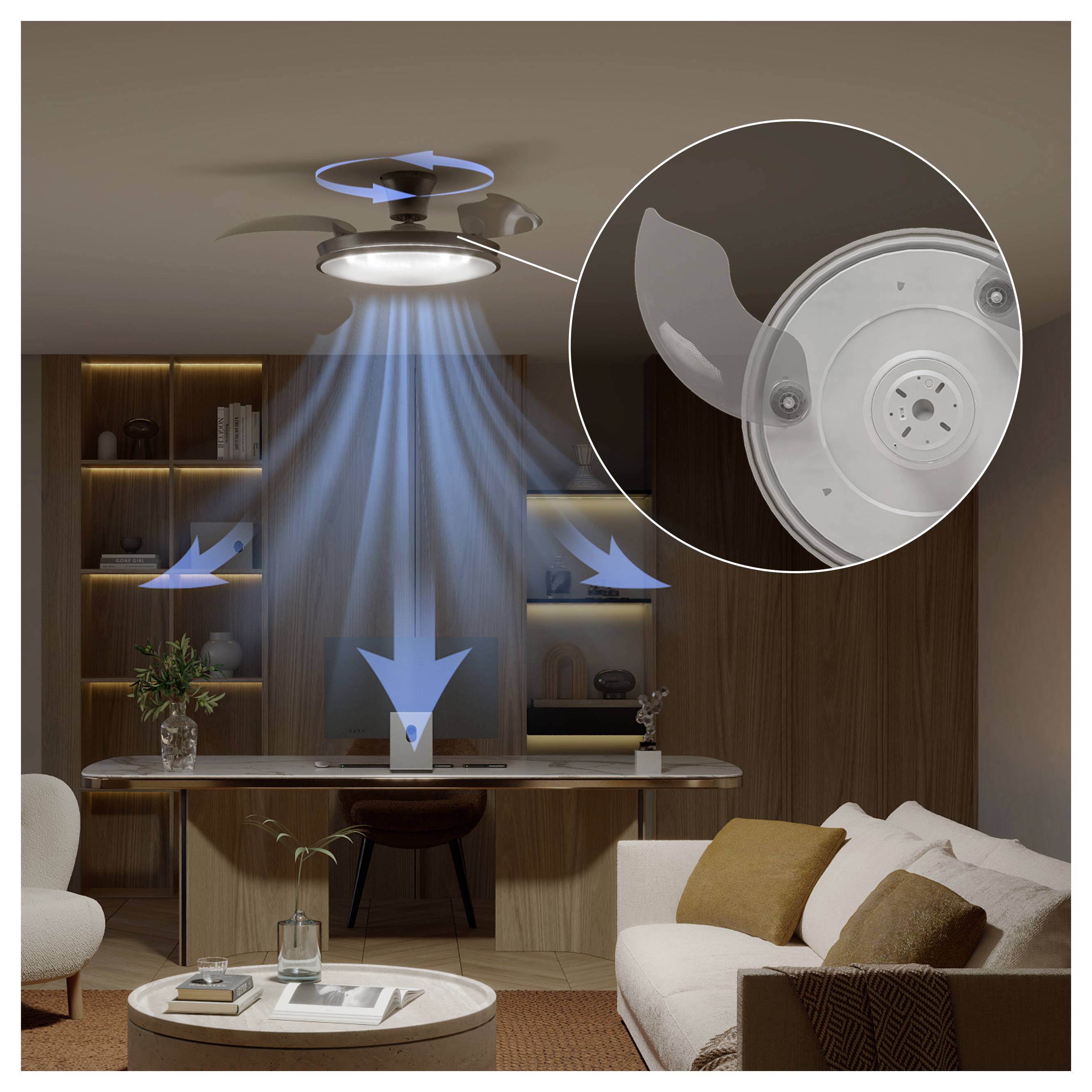 Philips LED Atlas Takfläkt 28 W med fjärrkontroll, Dimbar-2