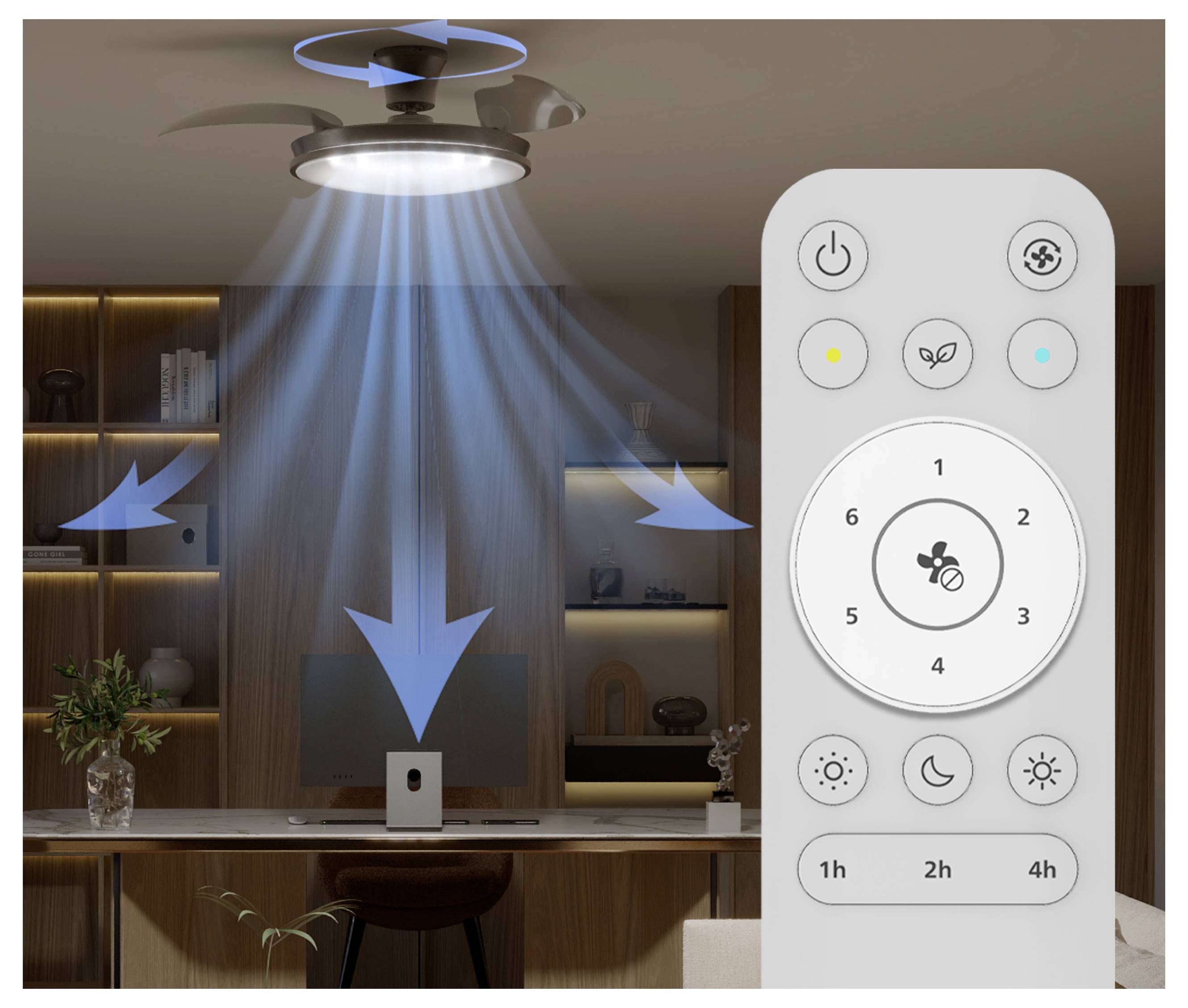 Philips LED Atlas Takfläkt 28 W med fjärrkontroll, Dimbar-3