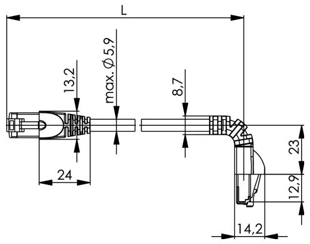 Telegärtner 100008848 RJ45 Nätverkkabel, Patchkabel CAT 6A S/FTP 7.5 m ...