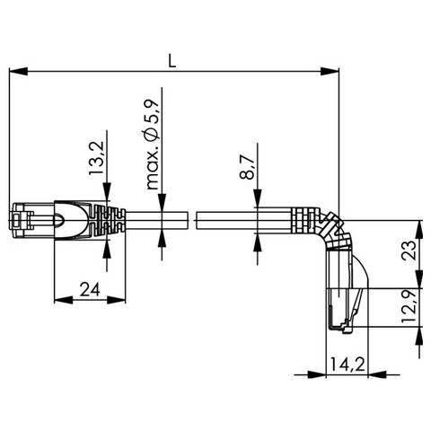 Telegärtner 100008848 RJ45 Nätverkkabel, Patchkabel CAT 6A S/FTP 7.5 m ...