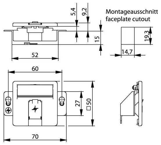 Telegärtner 100021415 Nätverksuttag Skruvmontering Insats CAT 6A-1